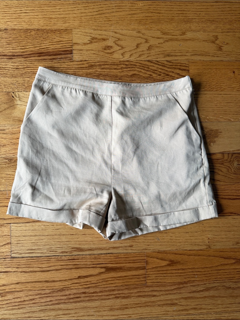 PrettyLittleThing Cream High Waist Tailored Shorts